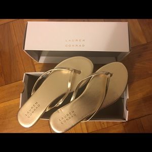 Lauren Conrad Gold Flip Flops